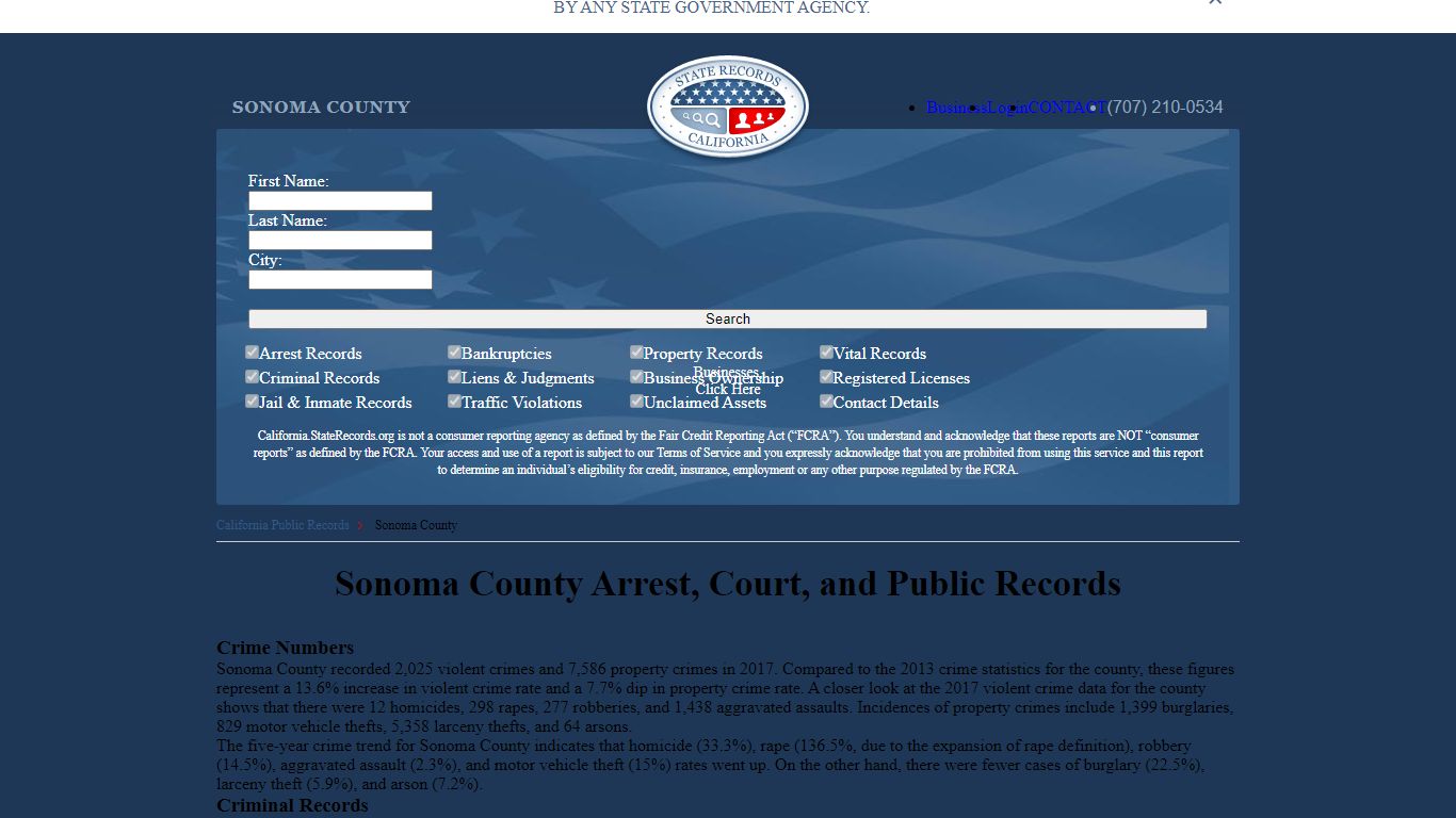 Sonoma County Arrest, Court, and Public Records