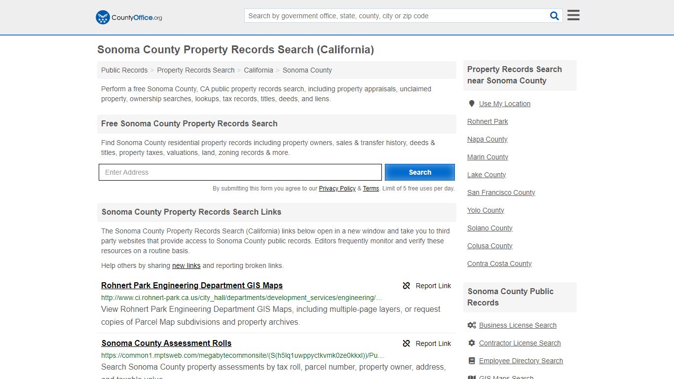 Sonoma County Property Records Search (California) - County Office